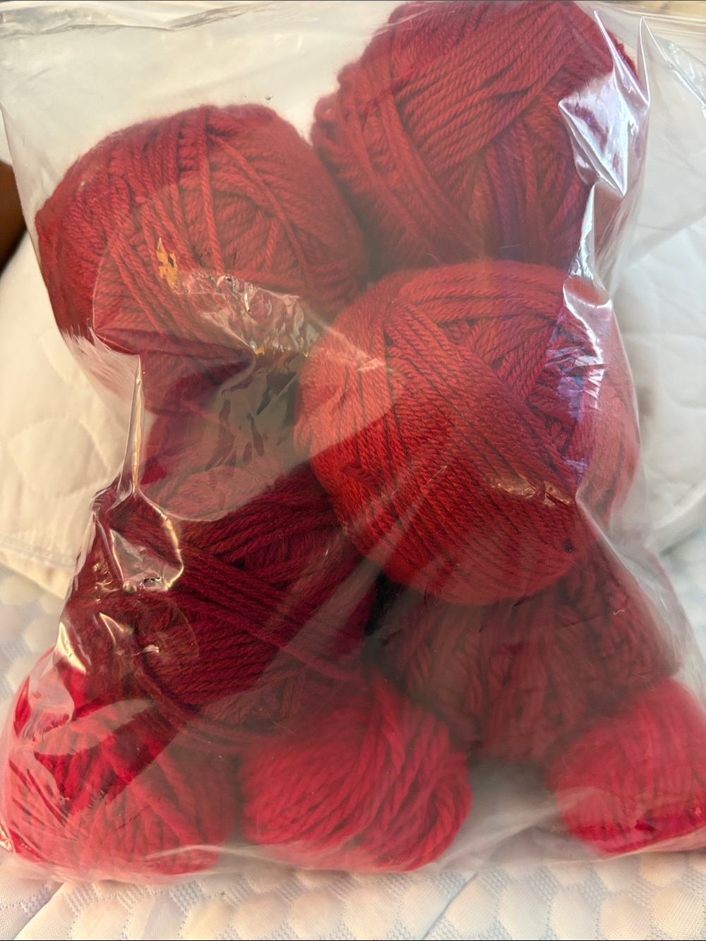 Lot of 11 Red Yarn Balls
